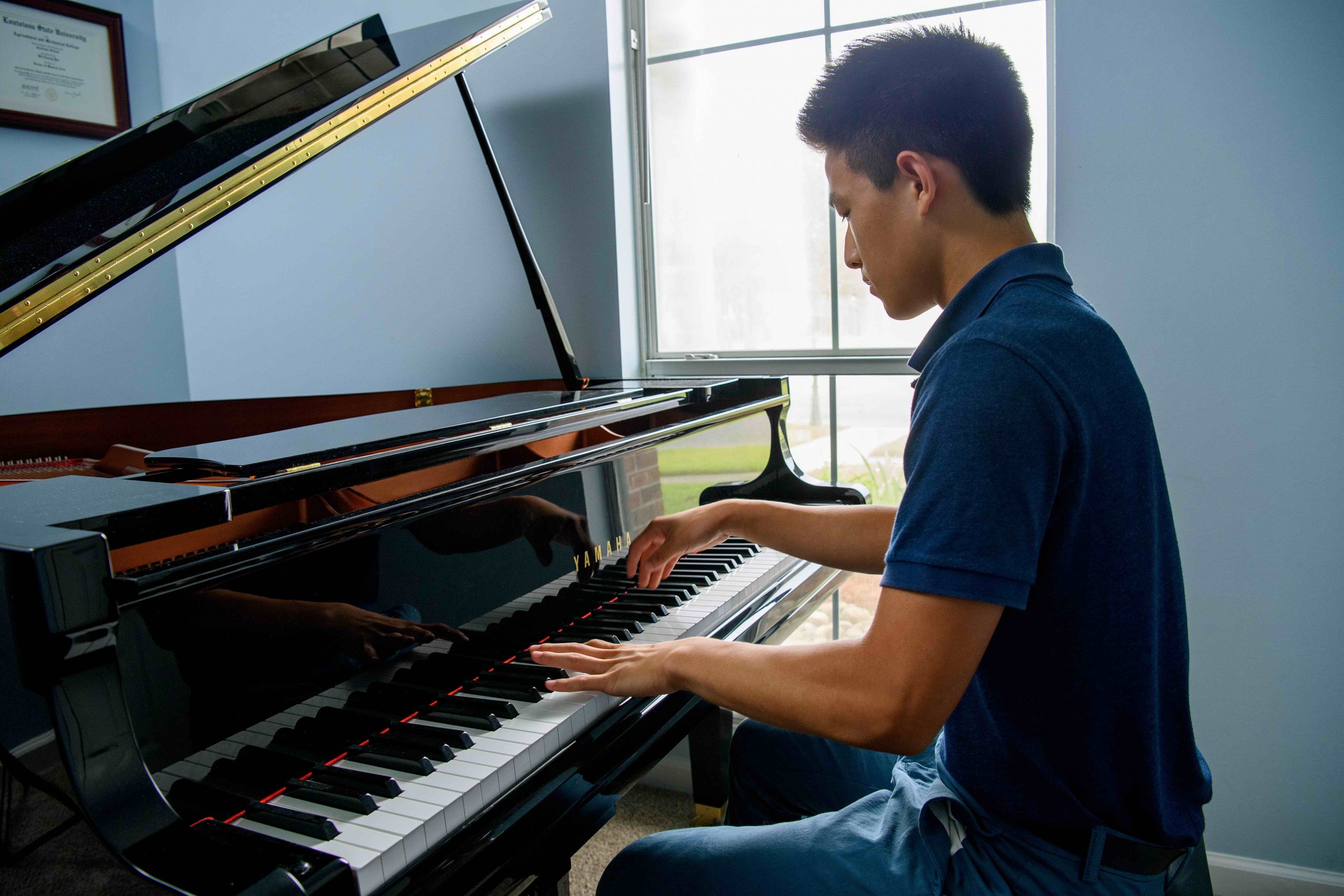 High school student piano lesson